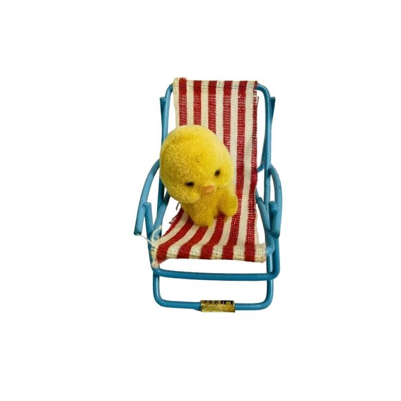 Lot of 3 Vintage Enesco Miniature Summer Chicks - Flocked Baby Duck Set - Picture 4 of 14